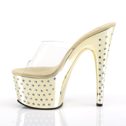 Pleaser Sandales pour femmes STARDUST-701 chrome CLR / Gold