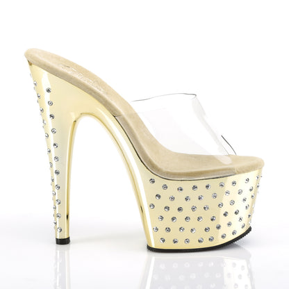 Pleaser Sandales pour femmes STARDUST-701 chrome CLR / Gold