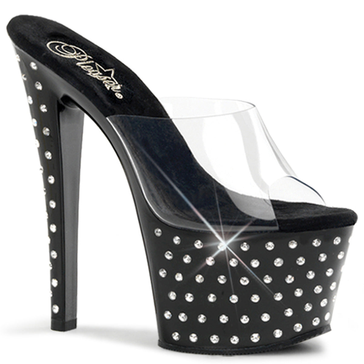 Pleaser Womens Sandals STARDUST-701 Clr/Blk