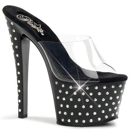 Pleaser Womens Sandals STARDUST-701 Clr/Blk