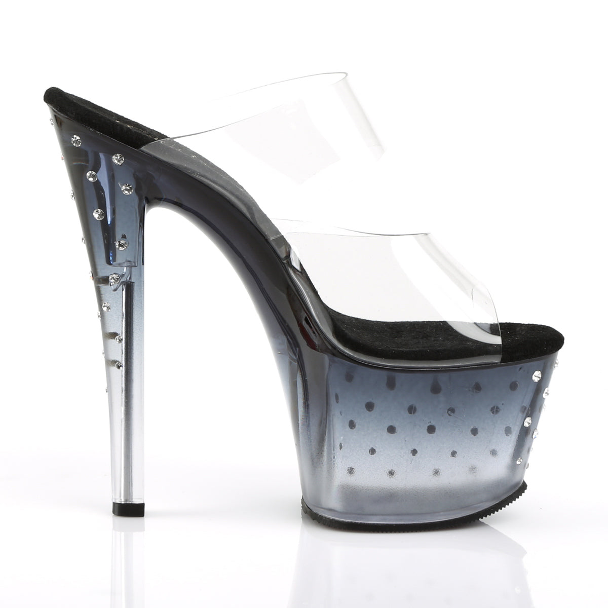 Pleaser Sandales pour femmes STARDUST-702t CLR / BLK-CLR