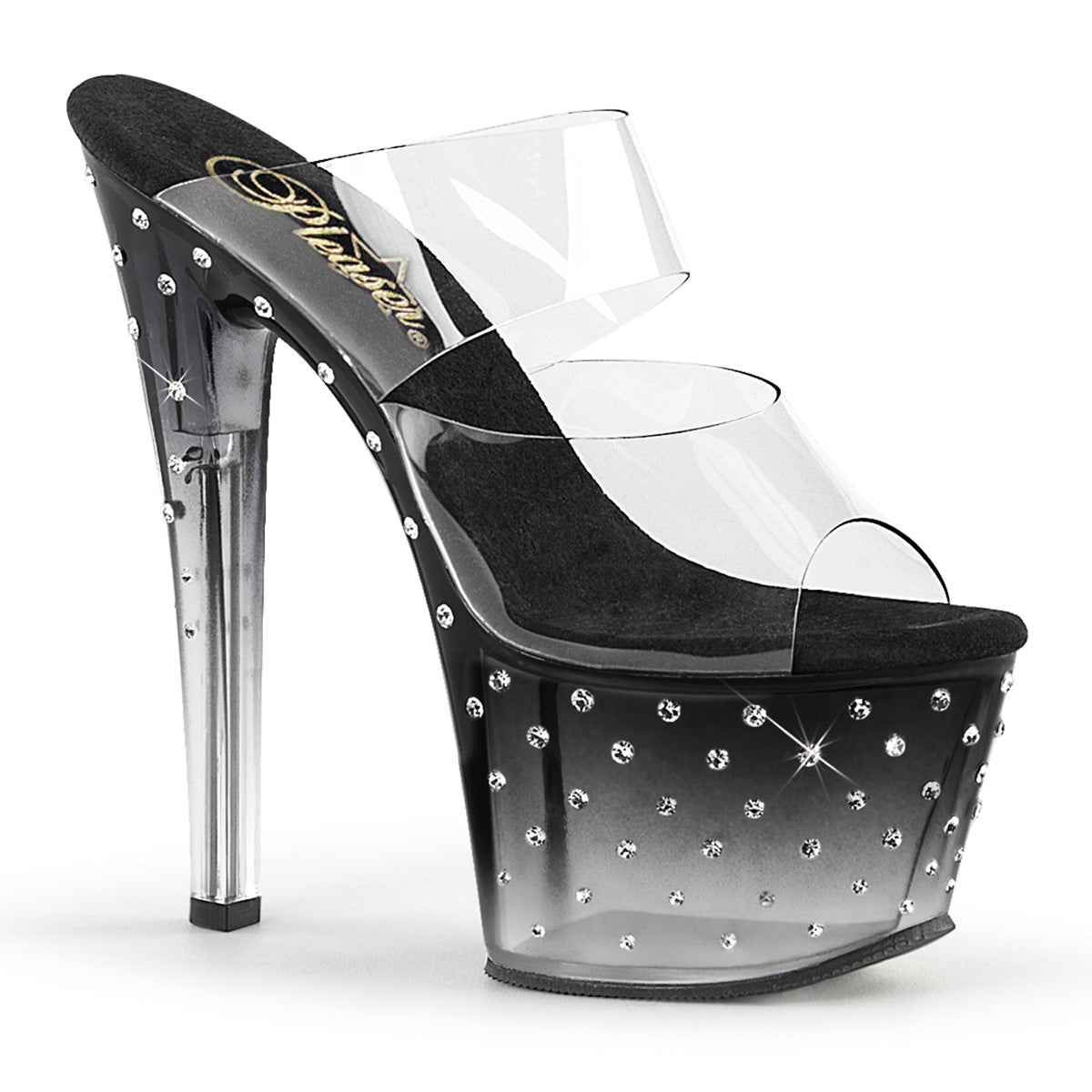 Pleaser Sandales pour femmes STARDUST-702t CLR / BLK-CLR