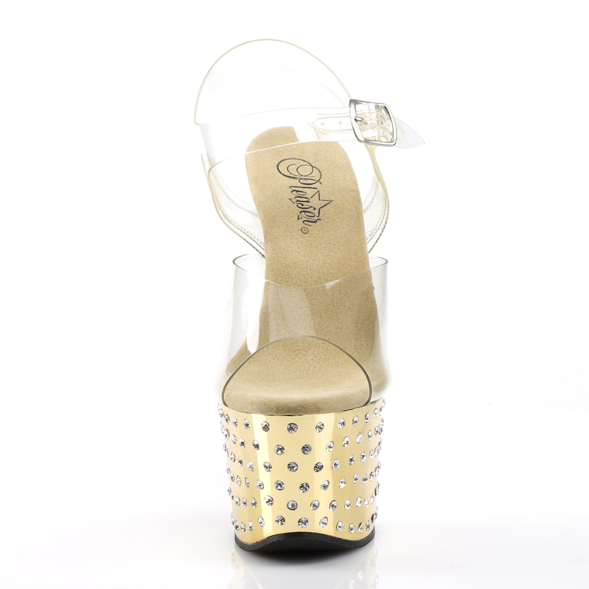Pleaser Sandales pour femmes STARDUST-708 CLR / Gold Chrome