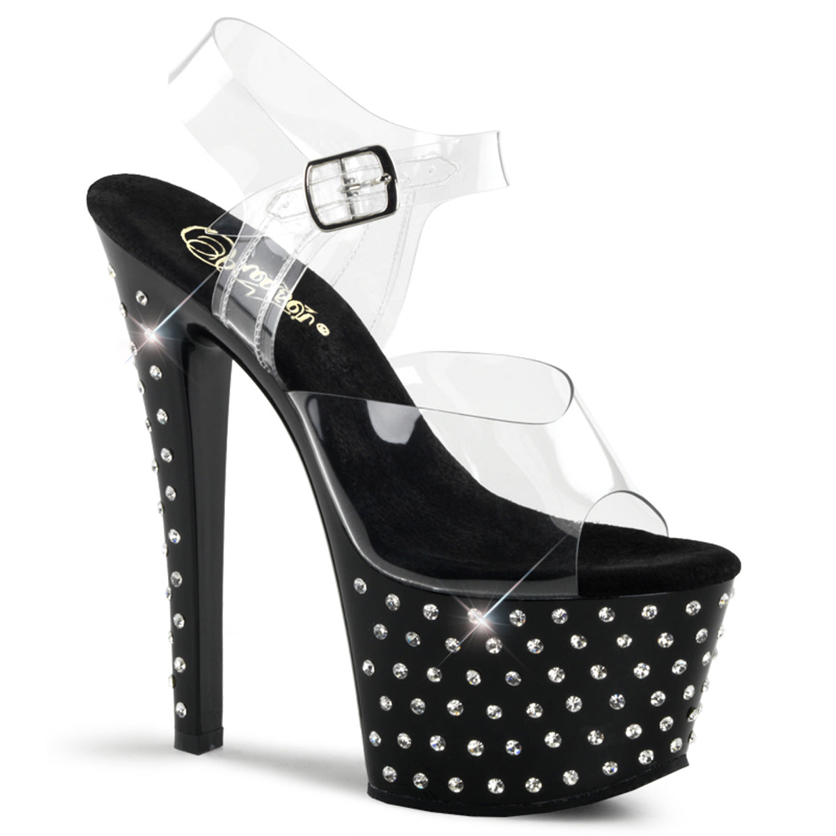 Pleaser Sandales pour femmes STARDUST-708 CLR / BLK