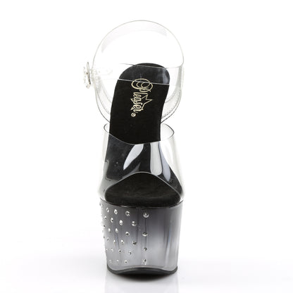 Pleaser Sandales pour femmes STARDUST-708t CLR / BLK-CLR
