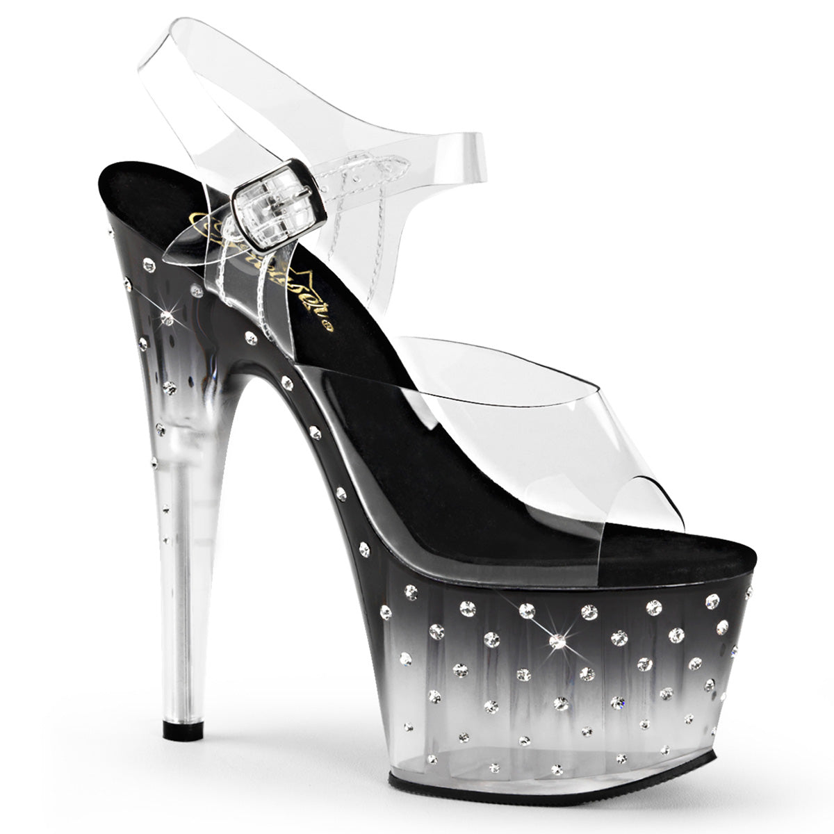 Pleaser Sandales pour femmes STARDUST-708t CLR / BLK-CLR