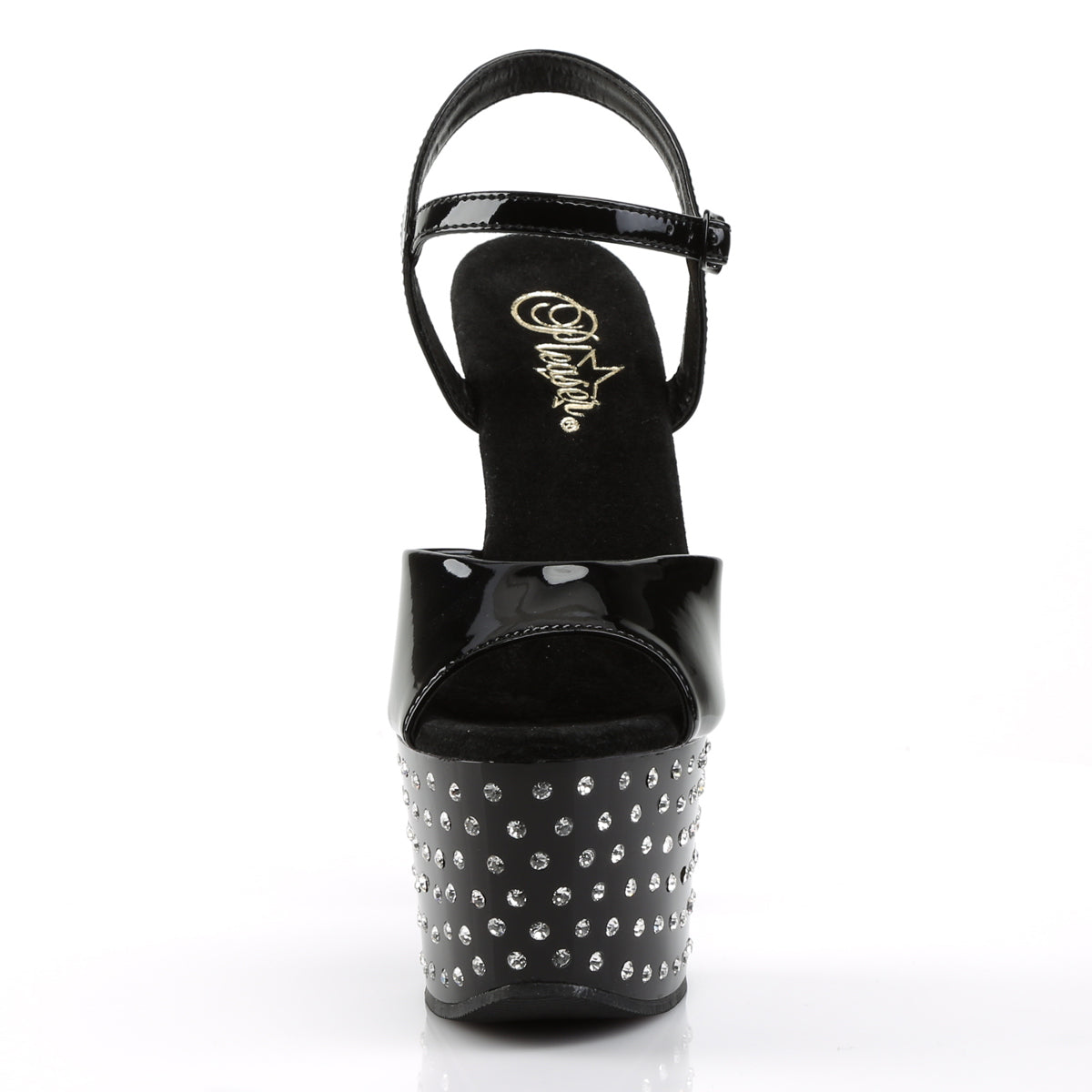 Pleaser Sandales pour femmes STARDUST-709 blk pat / blk