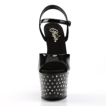 Pleaser Sandales pour femmes STARDUST-709 blk pat / blk