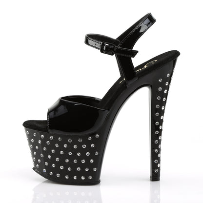 Pleaser Sandales pour femmes STARDUST-709 blk pat / blk