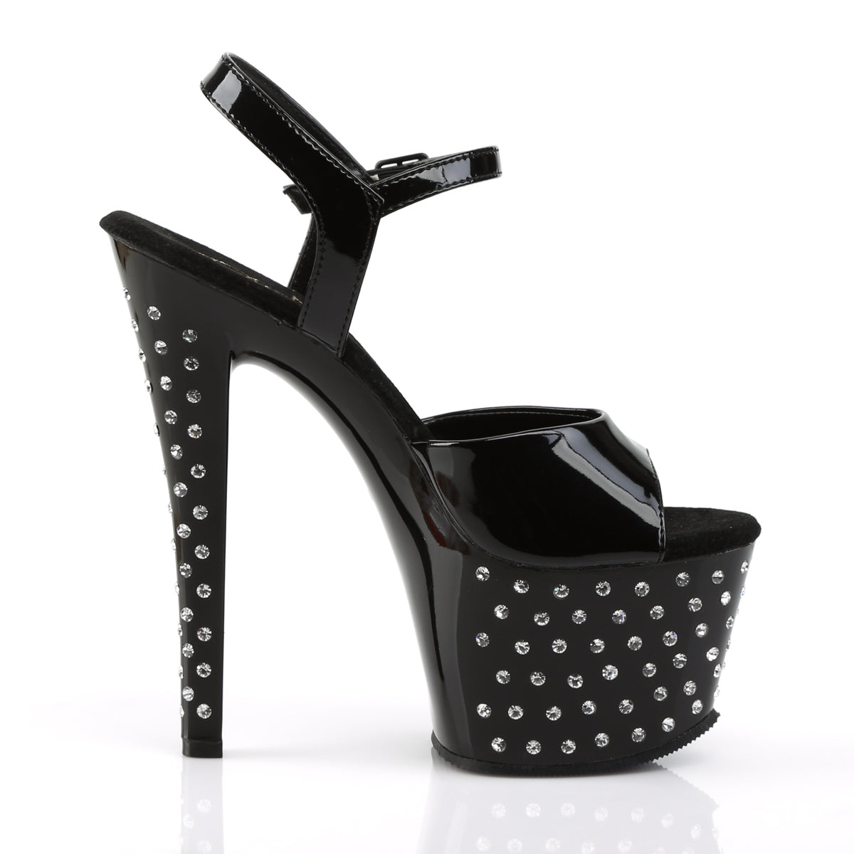 Pleaser Sandales pour femmes STARDUST-709 blk pat / blk