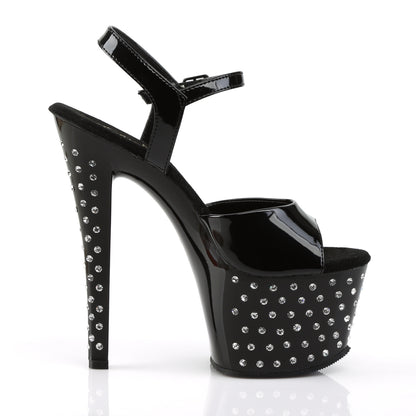 Pleaser Sandales pour femmes STARDUST-709 blk pat / blk
