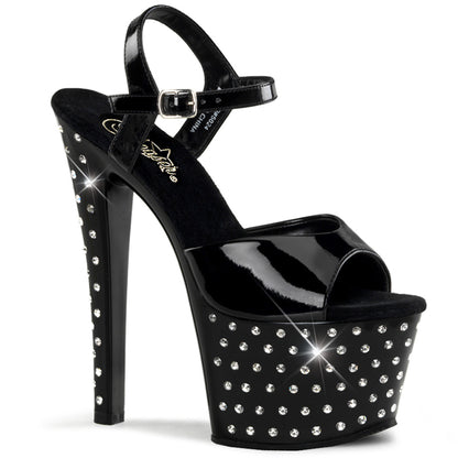 Pleaser Sandales pour femmes STARDUST-709 blk pat / blk