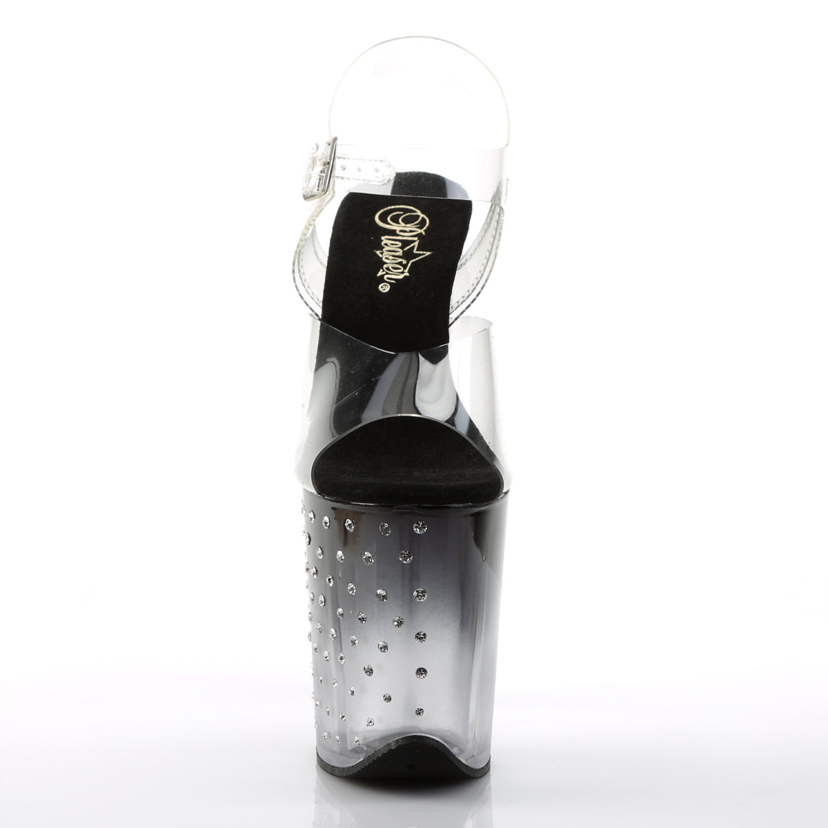 Pleaser Sandales pour femmes STARDUST-808T CLR / BLK-CLR