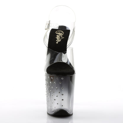 Pleaser Sandales pour femmes STARDUST-808T CLR / BLK-CLR
