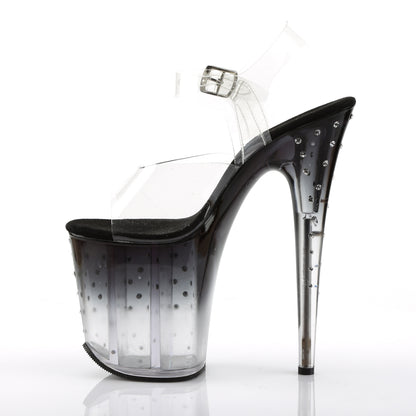 Pleaser Sandales pour femmes STARDUST-808T CLR / BLK-CLR