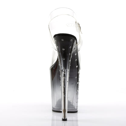 Pleaser Sandales pour femmes STARDUST-808T CLR / BLK-CLR
