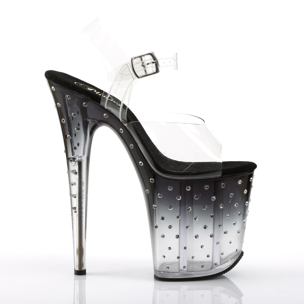 Pleaser Sandales pour femmes STARDUST-808T CLR / BLK-CLR