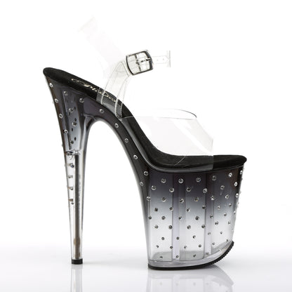 Pleaser Sandales pour femmes STARDUST-808T CLR / BLK-CLR