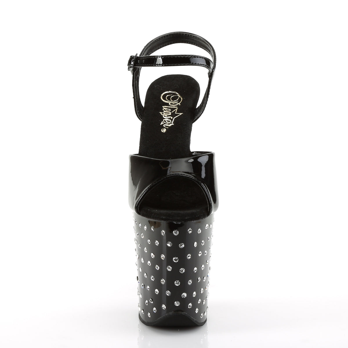 Pleaser Sandales pour femmes STARDUST-809 BLK PAT / BLK