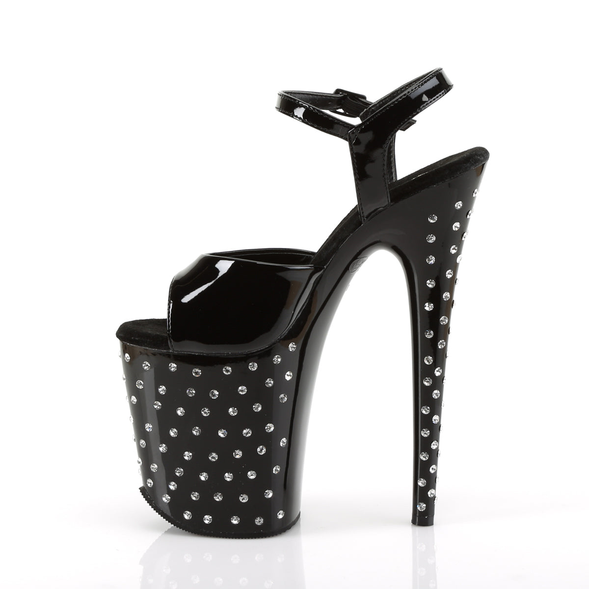 Pleaser Sandales pour femmes STARDUST-809 BLK PAT / BLK