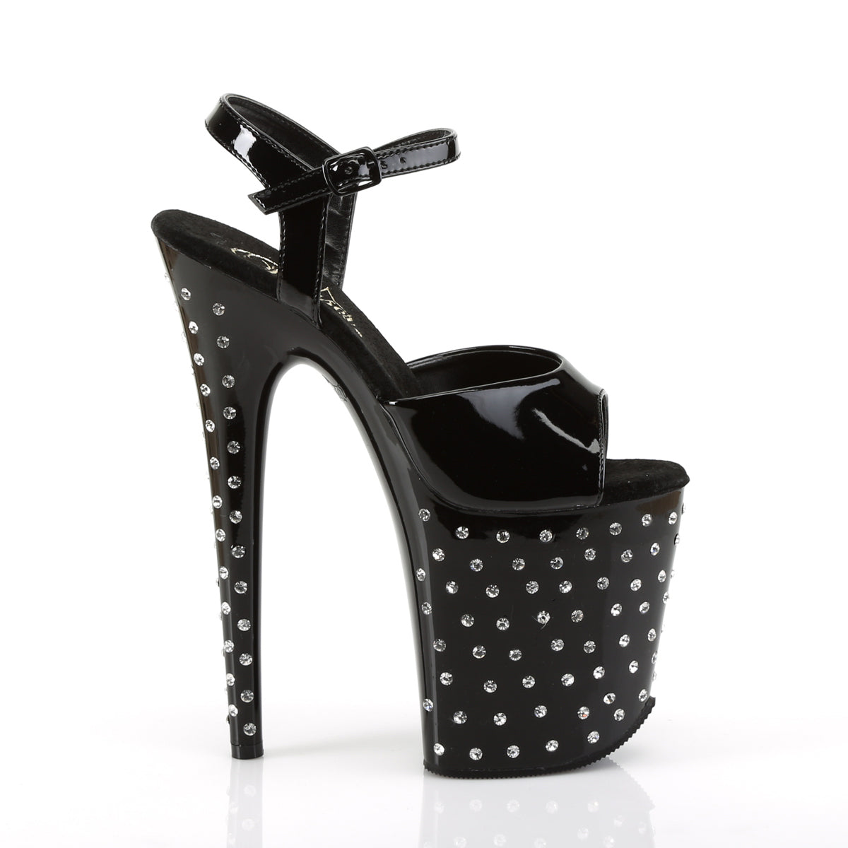 Pleaser Sandales pour femmes STARDUST-809 BLK PAT / BLK