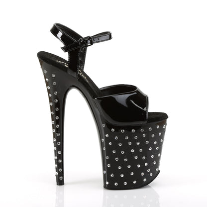 Pleaser Sandales pour femmes STARDUST-809 BLK PAT / BLK