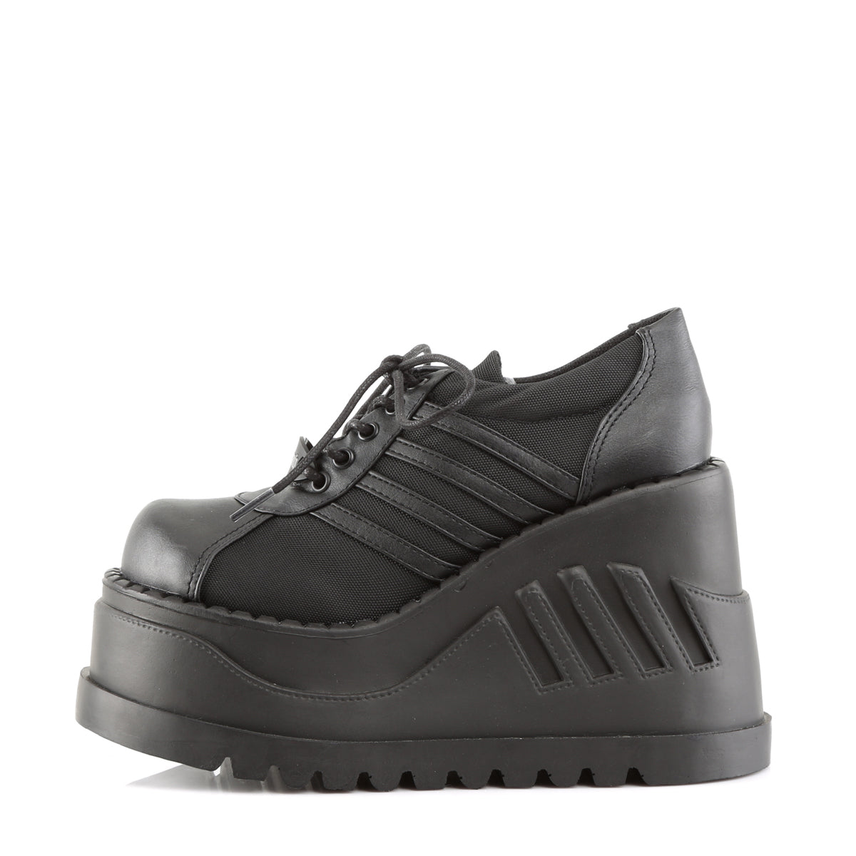 DemoniaCult Womens Pumps STOMP-08 Blk Vegan Leather