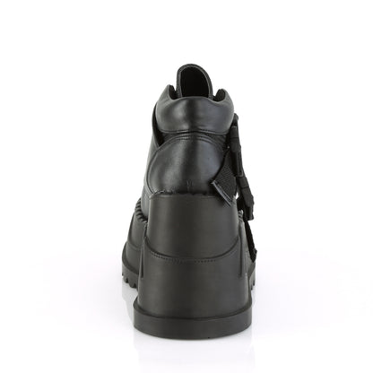 DemoniaCult Womens Ankle Boots STOMP-15 Blk Vegan Leather