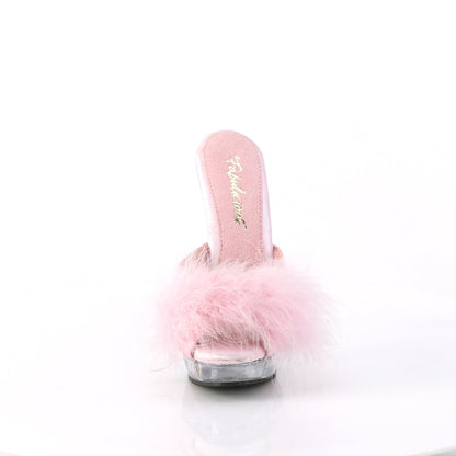 Fabulicious  Des sandales SULTRY-601F B. Pu-Marabou Fourrure / CLR / CLR