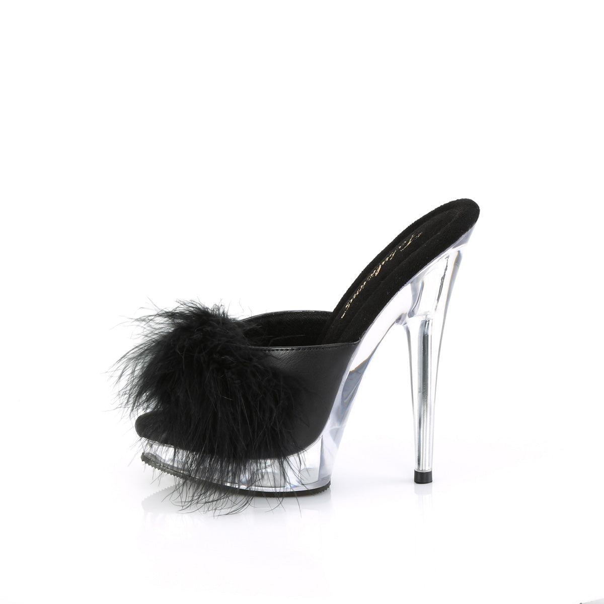 Fabulicious  Sandals SULTRY-601F Blk Pu-Marabou Fur/Clr