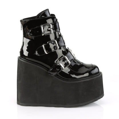 DemoniaCult Womens Ankle Boots SWING-105 Blk Patent