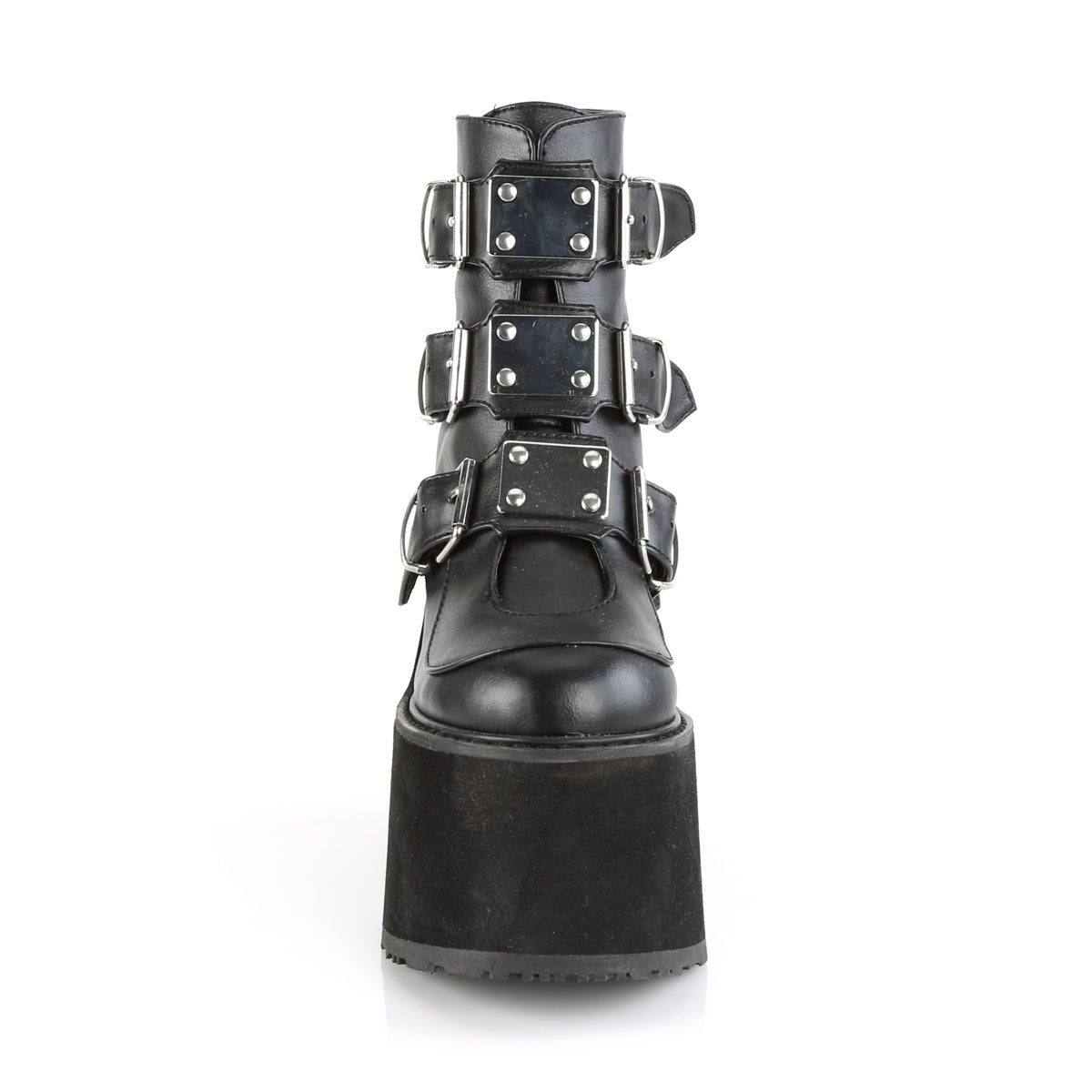 DemoniaCult Womens Ankle Boots SWING-105 Blk Vegan Leather