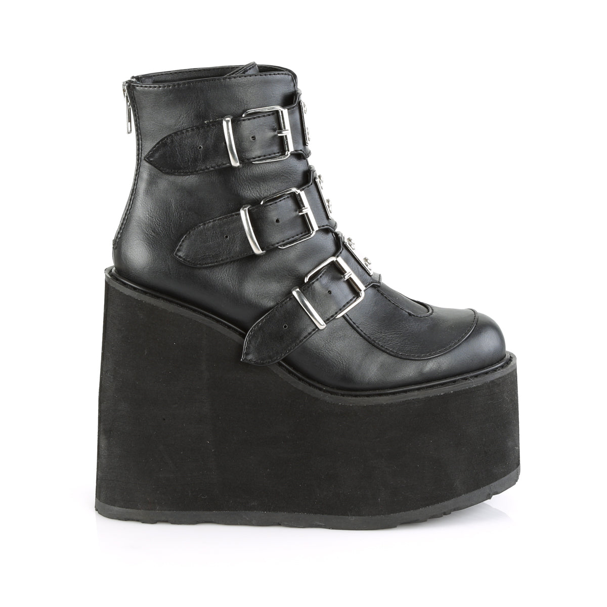 DemoniaCult Women's Ankle Boots SWING-105 Blk Vegan Leather