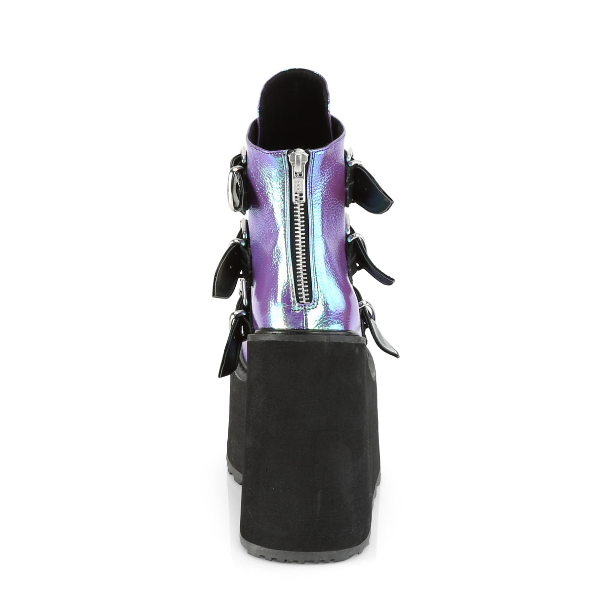 DemoniaCult Bottes de cheville des femmes SWING-105 cuir végétalien irisé violet
