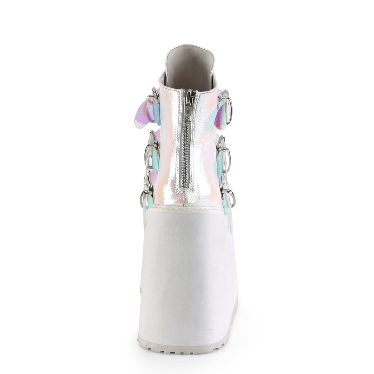 DemoniaCult Womens Ankle Boots SWING-105 Pearl Iridescent Vegan Leather