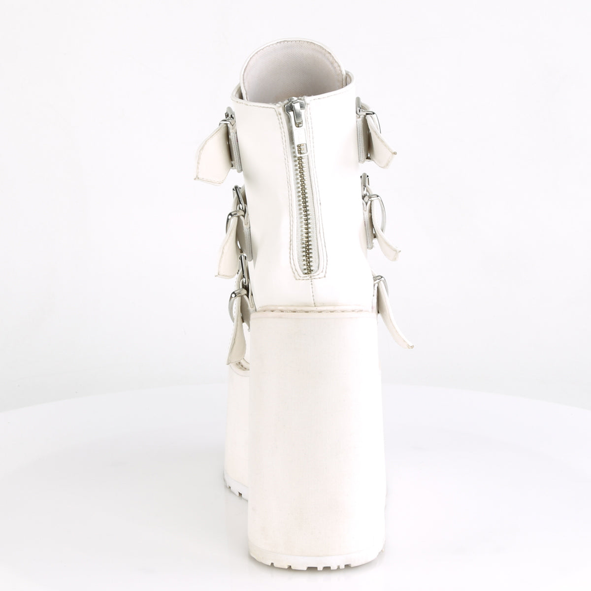 DemoniaCult Bottes de cheville des femmes SWING-105 Cuir végétalien blanc