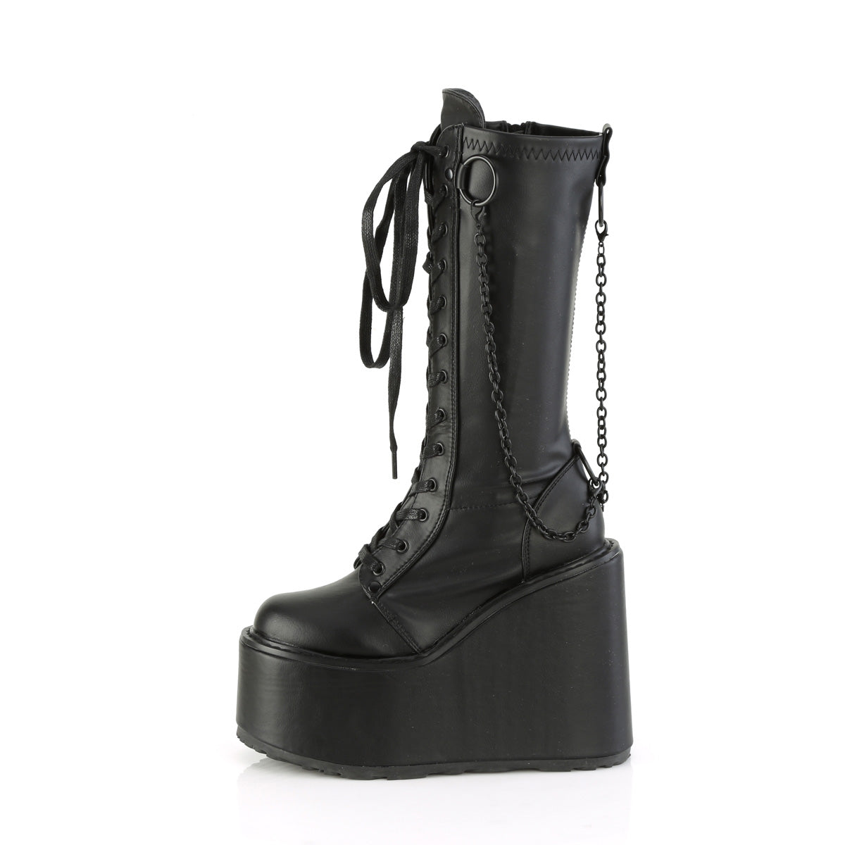 DemoniaCult  Boots SWING-150 Blk Stretch Vegan Leather