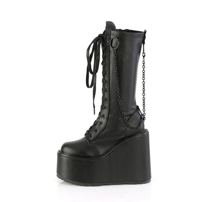 DemoniaCult  Boots SWING-150 Blk Stretch Vegan Leather