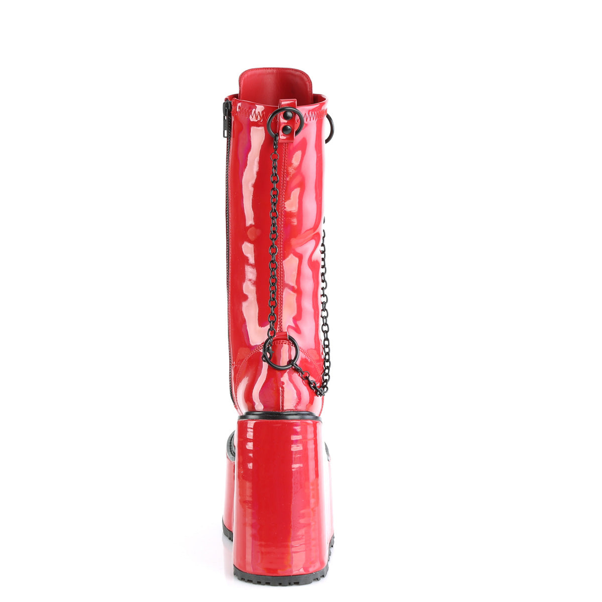 DemoniaCult  Bottes SWING-150 Pat étirement holographique rouge