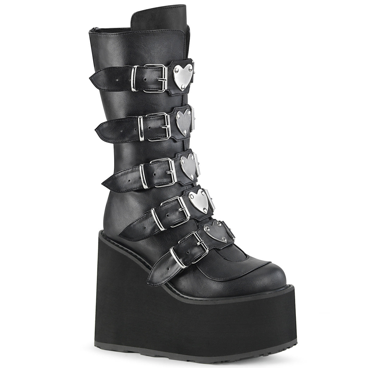 DemoniaCult Bottes de femmes SWING-230 Cuir végétalien BLK