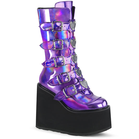 DemoniaCult Womens Boots SWING-230 Purple Holo