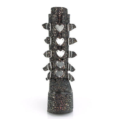 DemoniaCult Bottes de femmes SWING-230G BLK multi-paillettes
