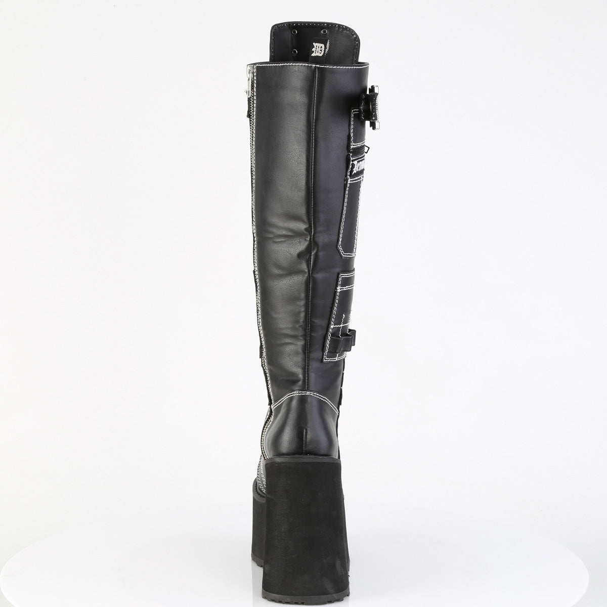 DemoniaCult Women's Mid-Calf & Knee High Boots SWING-260 Blk Vegan Leather