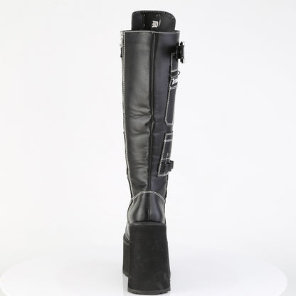 DemoniaCult Women's Mid-Calf & Knee High Boots SWING-260 Blk Vegan Leather