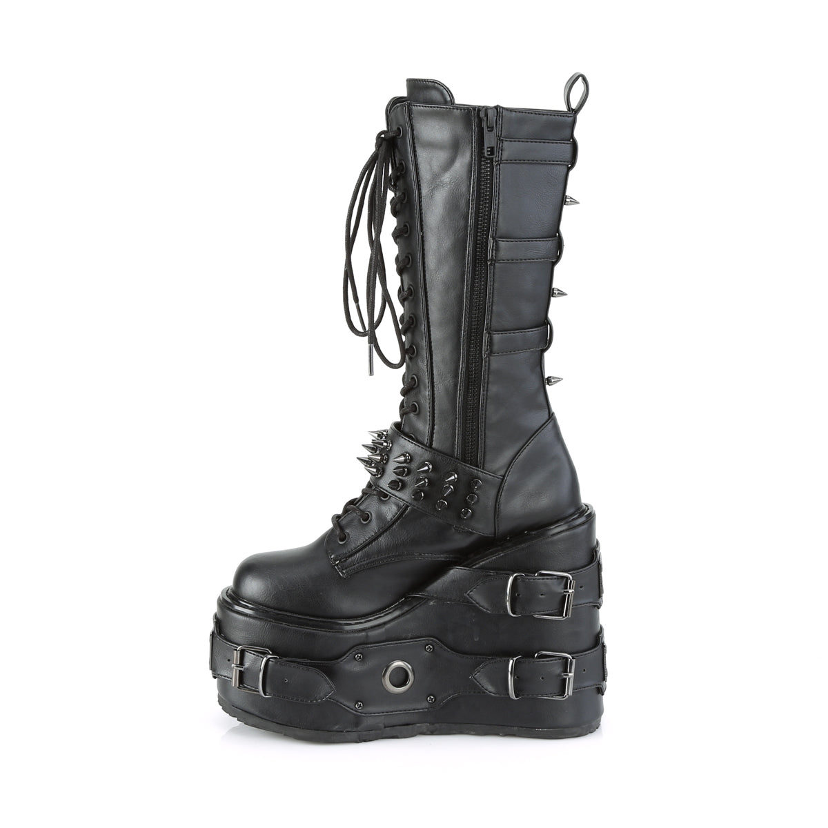 DemoniaCult Womens Boots SWING-327 Blk Vegan Leather