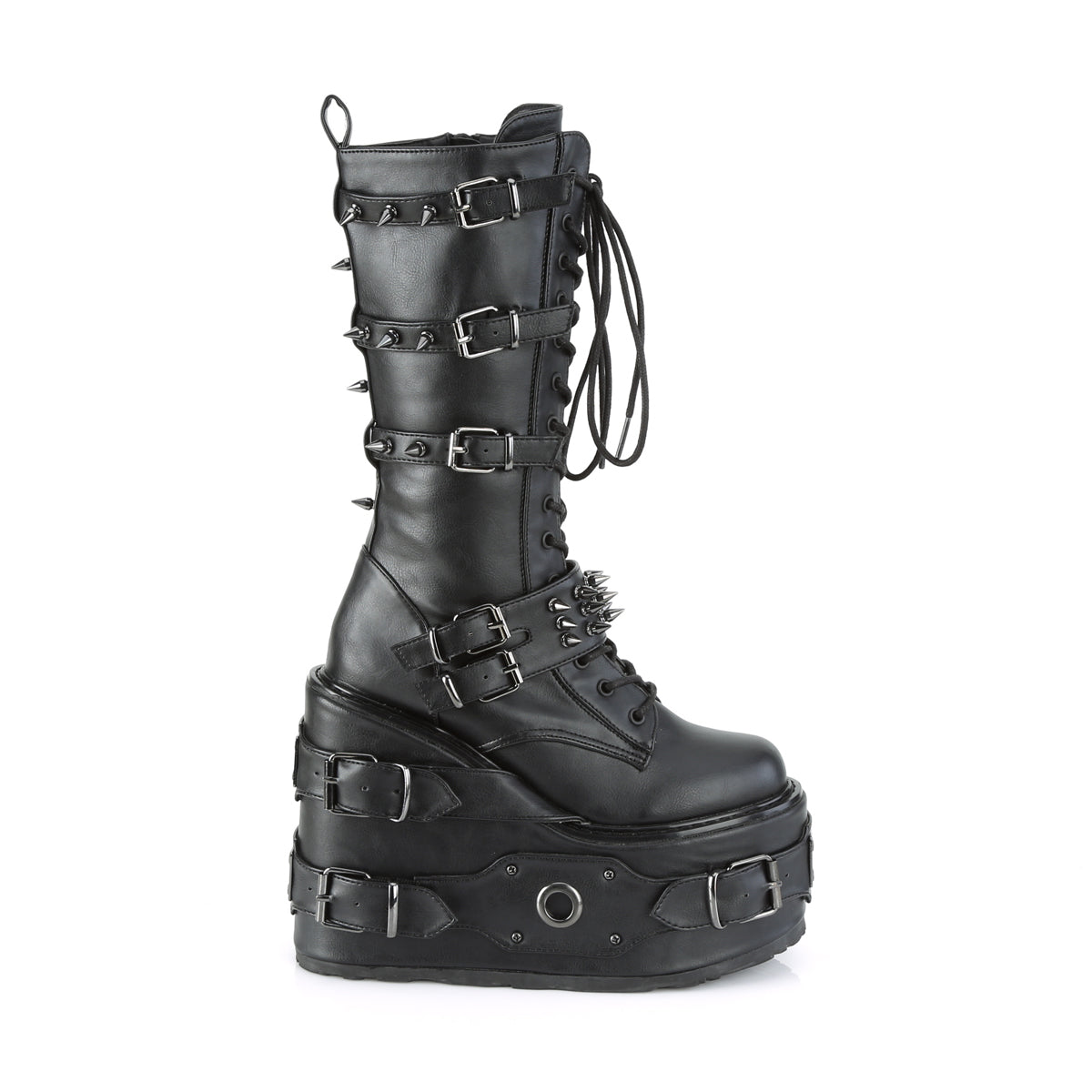 DemoniaCult Womens Boots SWING-327 Blk Vegan Leather