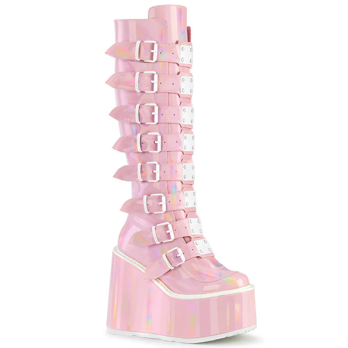 DemoniaCult  Bottes SWING-815 b.pink hologramme