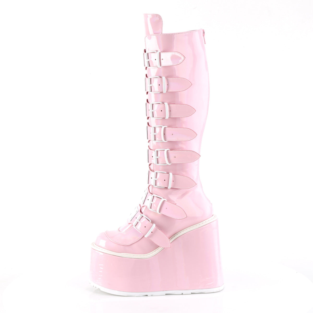DemoniaCult  Bottes SWING-815 b.pink hologramme