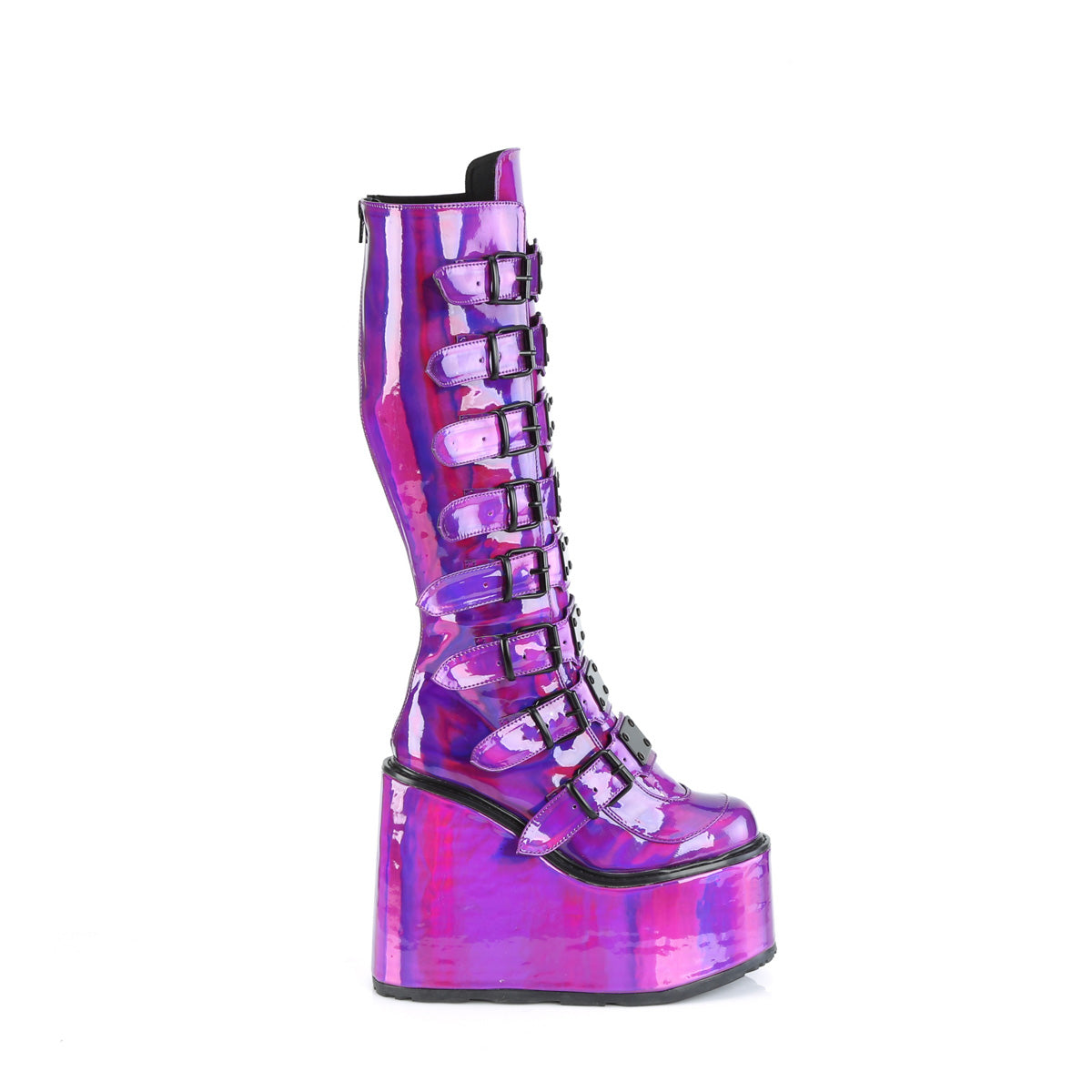 DemoniaCult  Bottes SWING-815 Pat holographique violet