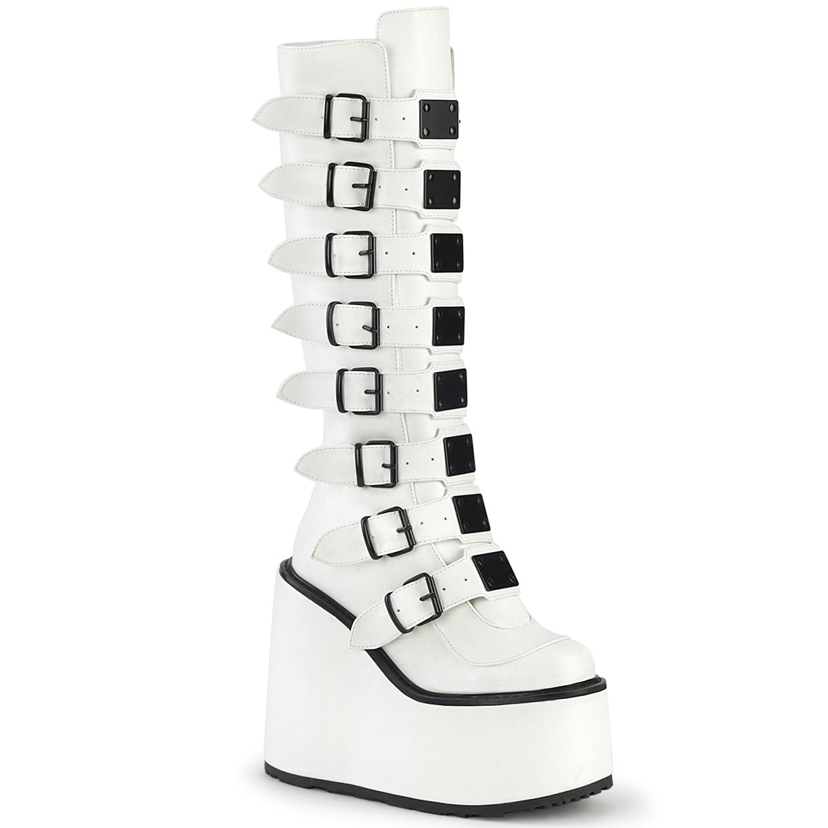 DemoniaCult  Bottes SWING-815 Wht Vegan Leather